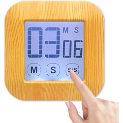 GREEN SCENIC Kitchen Lcd Digital Timer Learning Touch Screen Countdown Alarm Clock Stopwatch Kitchen Tools - Wood Grain