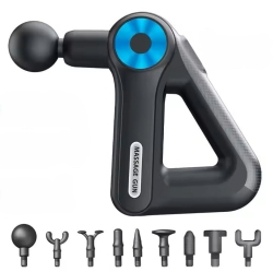 MYACUC Handheld Electric Massage Gun, USB Rechargeable Portable Massager for Relief Of Back, Leg, Neck Pain, With 9 Massage Heads