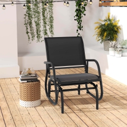 COSTWAY Outdoor Single Swing Glider Rocking Chair Armrest Garden Porch Backyard