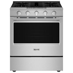 Cuisinière Au Gaz Encastrable 30 Po Avec 5 Brûleurs, Friture Air Four, Ventilateur À Convection Et Four De 5 Pi³ Maytag (Msgs7030Sz) - Inox