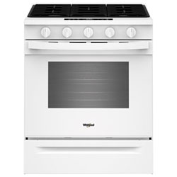 Whirlpool 30" 5.0 Cu. Ft. Fan Convection 5-Burner Slide-In Gas Range (WSGS5030SW) - White