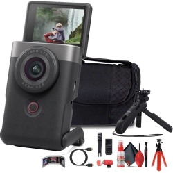 CANON Powershot V10 Content Creator Compact Vlogging Camera (Silver) + More