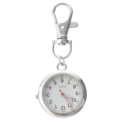 MEHIAZ 1PC Fob Watch Nurses Watch Simple Metal Nurses Fob Watch Quartz Pocket Watch With Key Buckle Delicate Watch