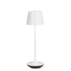 ABBOTT Bell Shape Led Table Lamp, Rechargeable Dimmable Light With Charging Base, Sleek Modern Accent for Home Or Hospitality, 9.5", Matte In White