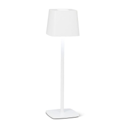 ABBOTT Square Shade Led Table Lamp, Rechargeable Cordless Light, Warm Glow Accent for Desk, Nightstand, Or Living Room, 15" In White