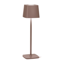 ABBOTT Square Shade Led Table Lamp, Rechargeable Cordless Light, Warm Glow Accent for Desk, Nightstand, Or Living Room, 15" In Brown