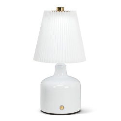 ABBOTT |Small Led Lamp W/pleated Shade- 8.5"h- In White