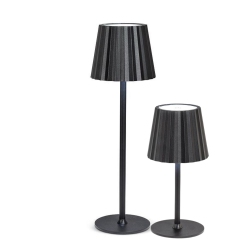 ABBOTT Trilite Fluted Shade Led Table Lamp, Rechargeable Touch Lamp, Adjustable Height \w 3 Dimmable Levels, Modern Accent for Desk Or Nightstand