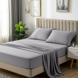 BEDDORA Queen Size Charcoal Sheet Set – Soft & Durable 95 Gsm Microfiber Polyester In Grey