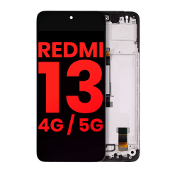 ESOURCE PARTS Replacement Lcd Assembly With Frame Compatible for Xiaomi Redmi 13 4G / Redmi 13 5G (Aftermarket Plus) (All Colors)