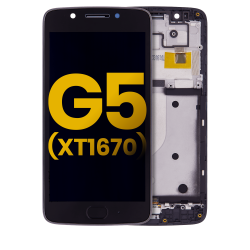 ESOURCE PARTS Replacement Lcd Assembly With Frame Compatible for Motorola Moto G5 (Xt1670 / 2017) (Black)