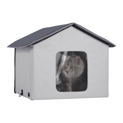 VEVOR 600D Heated Cat House, Outdoor Kitty Shelter \w Timer, Oxford Cloth Foldable Cat Shelter \w Heated Pad for Winter to Stay Warm And Cozy