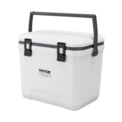 VEVOR 38 Qt Hard Cooler \w Ice Retention, Heavy-Duty Handles And Cup Holder, Lightweight Rigid Material Insulated Portable Cooler, Suitable For