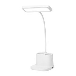 THE WAY Home Office Desk Lamp Rechargeable Battery Powered Touch Desk Lamp \w Pen Holder And Night Light - Study Reading Gooseneck Desk Lamp