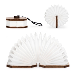 THE WAY Led Hanging Folding Lantern, Wood Paper Lamp, USB Charging 2 In 1 Hanging Skylight Origami Lampshade; Pleated Paper Small Book Shovel Wood