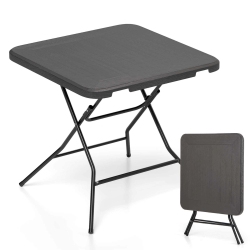 COSTWAY 31.5" Square Folding Table Indoor Outdoor Foldable Plastic Table