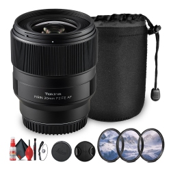 TOKINA Firin 20MM F/2 Fe Af Lens | Sony E-Mount, Wide-Angle, Metal Build - Bundle
