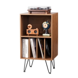 VEVOR Record Player Stand, 3 Tiers Turntable Stand \w Record Storage, Holds Up to 150 Albums, Vinyl Record Storage Cabinet \w Metal Legs For