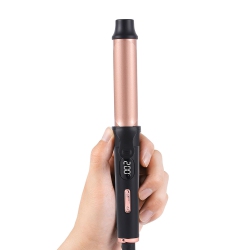 THE WAY 25MM Electric Curling Iron, Mini Travel Electric Curling Iron Hairdressing Tools (Black) Coated Heat Conductor, Five-Stage Temperature