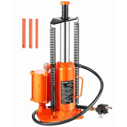 VEVOR 12 Ton/26455 Lbs Air Hydraulic Bottle Jack, Pneumatic Hydraulic Bottle Jack \w 10.43"-19.88" Lifting Range & Manual Hand Pump, for Pickup