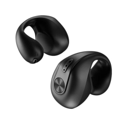 MYACUC Wireless Earbud Single Bluetooth Headphone Bluetooth 5.3 Ear Clip Earbud Sports Earbud Built-In Microphone With Earhooks Headset（Black）