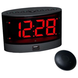 MYACUC Super Loud Alarm Clock With Wireless Bed Shaker, Vibrating Dual Alarm Clock for Heavy Sleepers, Deaf And Hard Of Hearing