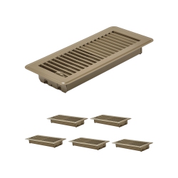 VEVOR 4 X 10 Inch Floor Registers, 6-Pack Vent Grilles, Hvac Heavy-Duty Walkable Iron Floor Vents, Easily Adjustable Rust-Proof Air Vents Deflector
