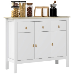 HOMCOM Sideboard Buffet Cabinet With Storage, 40" Kitchen Coffee Bar Cabinet With 3 Drawers And 2 Adjustable Shelves, Freestanding Buffet Table