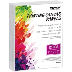 VEVOR 11 X 14 Inch Canvases for Painting, 12 Pack Painting Canvas Panels for Sketching, Acrylic And Oil Painting, Watercolor, Paint Canvas for Kids