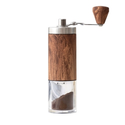 THE WAY Hand Crank Portable Coffee Bean Grinder Coffee Bean Grinder Stainless Steel Hand Grinder Coffee Machine Small Household Stainless Steel, Wood