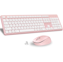 LEADSAIL Wireless Keyboard And Mouse Combo – 2.4Ghz Cordless Full-Sized Ergonomic Keyboard With Silent Mouse, 12 Fn Shortcuts for Windows, PC/mac