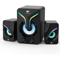 OROW Computer Speakers - Mini PC Speakers \w Subwoofer, 2.1 Desktop Speaker \w RGB Lights, USB Powered, Stereo Sound, 3.5MM Aux Cable For