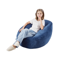 VEVOR 3 Feet Bean Bag Chair, Bean Bag Chair \w Soft Armrests And Storage Pocket, 25D Memory Foam Filled \w Soft Teddy Velvet Cover, Bean Bag For