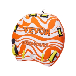 VEVOR 1-2 Riders Inflatable Towable Tube for Boat to Pull, 340Lbs Capacity Boat Tubes And Towables for Water Sports - \w Fins, Double-Stitched Nylon