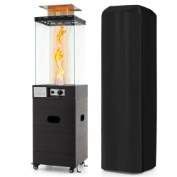 COSTWAY Patio Heater 40, 000 Btu Outdoor Propane Gas Heater With Cover And Wheels