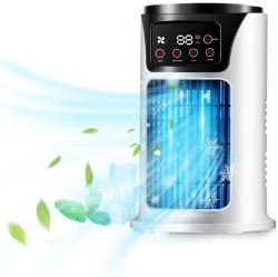 MYACUC Portable Air Conditioners, Air Cooler Conditioning \w Lights, Mini Conditioner \w 3 Speeds & Timer, Portable Ac Unit for Bedroom Room Office Desk