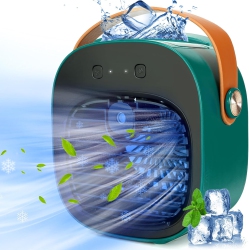 MYACUC Portable Air Conditioners, Rechargeable Mini Air Conditioner Fan, 3 Wind Speeds Quiet Personal Small Desk Air Cooler Fan for Bedroom Car Home