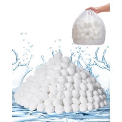 VEVOR 4.6 Lbs Pool Filter Balls for Filter, Filter Balls Replace Pool Filter, Reusable Polyester Fiber Filter Media Balls \w Wash Bag, for Pool