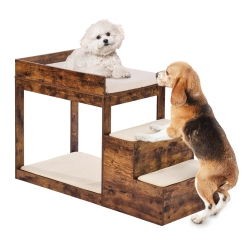 VEVOR 3 Step Pet Bunk Bed \w Stairs, Dog/cat Window Perch for High Beds And Couches, Medium Multi-Level Dog Seat Platform Sleeper Couch, Practical