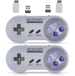 ZAMPAM Wireless Controller for Mini Snes And Nes (2 Pack) - Compatible With Switch, Windows, Android, And USB Wireless Receiver