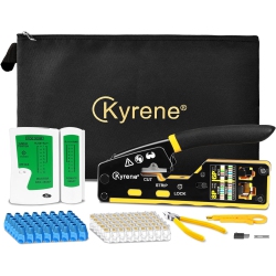 KYRENE Pass Through Rj45 Crimp Tool Kit Ethernet Rj45 Crimper Cat5 Cat5E Cat6 Crimping Tool Kit