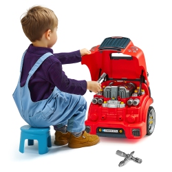 VEVOR 60 Pieces Engine Toy, Mechanic Car Repair Set \w Removable Parts, Lights And Sounds, Steering Wheel And Horn, Kids Mechanic Workshop Set For