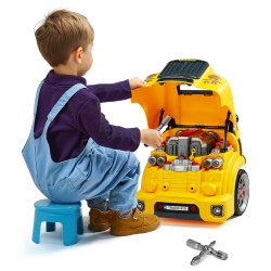 VEVOR 60 Pieces Engine Toy, Kids Mechanic Car Repair Set \w Removable Parts, Lights And Sounds, Steering Wheel And Horn, Mechanic Workshop Set For