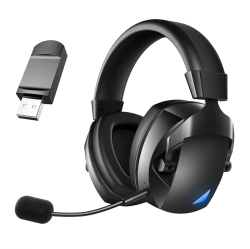 MYACUC Wireless Gaming Headset With Detachable Noise Canceling Mic Wireless Headset for PC Ps4 Ps5 Mac Switch Tablet