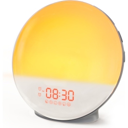 MYACUC Sunrise Alarm Clock for Heavy Sleepers, Wake Up Light With Sunrise/sunset Simulation, Dual Alarms, Fm Radio, Alarm Clock With 7 Colors Night Light