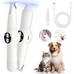 MYACUC Dog Paw Trimmer \w Led Light, 2 In 1 Dog Grooming Kit, Cordless Dog Nail Trimmer Grinder for Small Medium Large Dogs, Pet Mini Trimmer for Paws