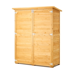 VEVOR 55"x67.5" Outdoor Storage Shed, Large Wooden Outside Storage Cabinet \w Waterproof Roof And Metal Frame, Double Lockable Doors Storage House