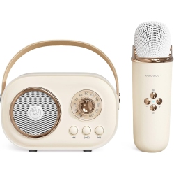 THE WAY New Karaoke Bluetooth Speaker, With Microphone, Karaoke, Portable Mini Souvenir Gift for Children's Small Speaker (Yellow)