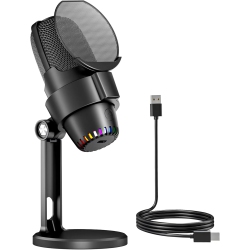 THE WAY Gaming Microphone Noise Reduction Condenser Microphone \w Anti-Spray Screen RGB Real-Time USB Microphone Condenser Microphone RGB USB Desktop