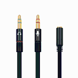 THE WAY Headphone Splitter Adapter, 3.5MM Computer Microphone Cable, 3.5MM Female Headphone to 2 Dual Male Microphone Audio Stereo Jack Headphone